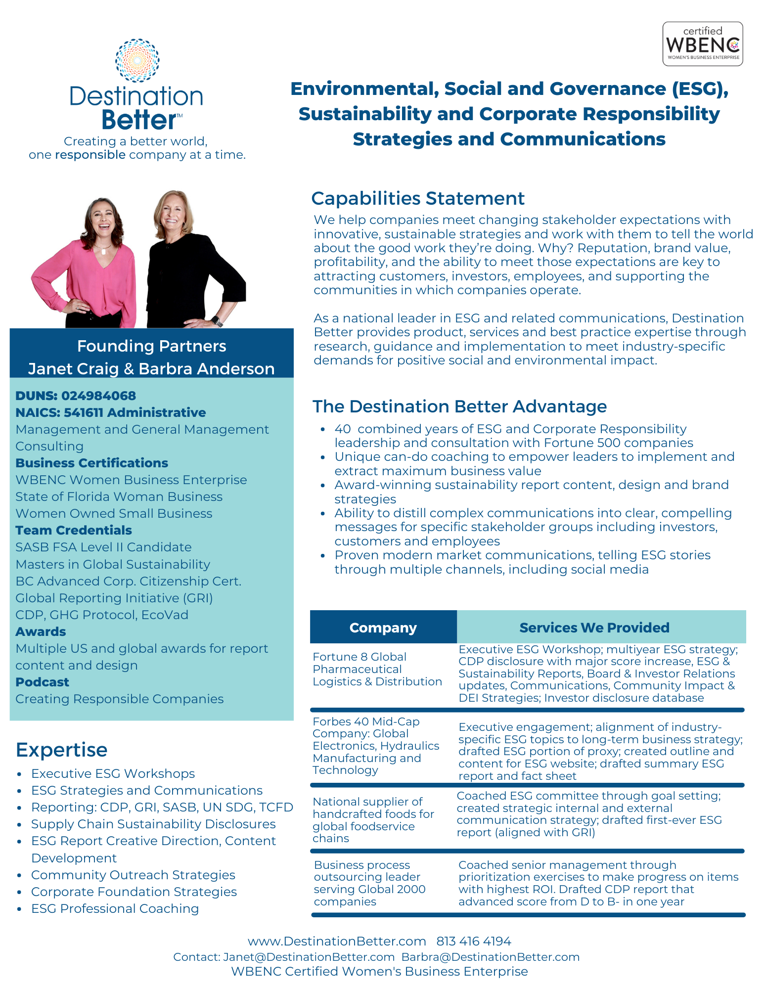 Destination Statement DB Capabilities Statement 2023 | Destination Better